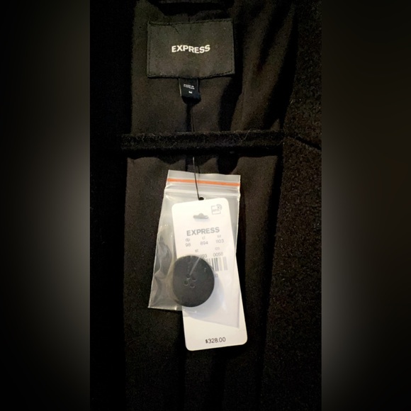 Faux Wool One Button Rhinestone Embellished Coat - Picture 3 of 16